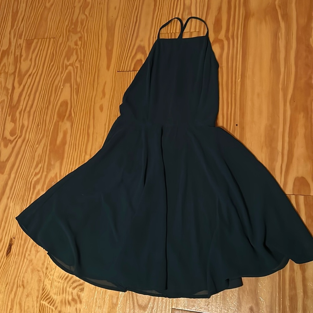 Emerald Green Backless Skater Dress